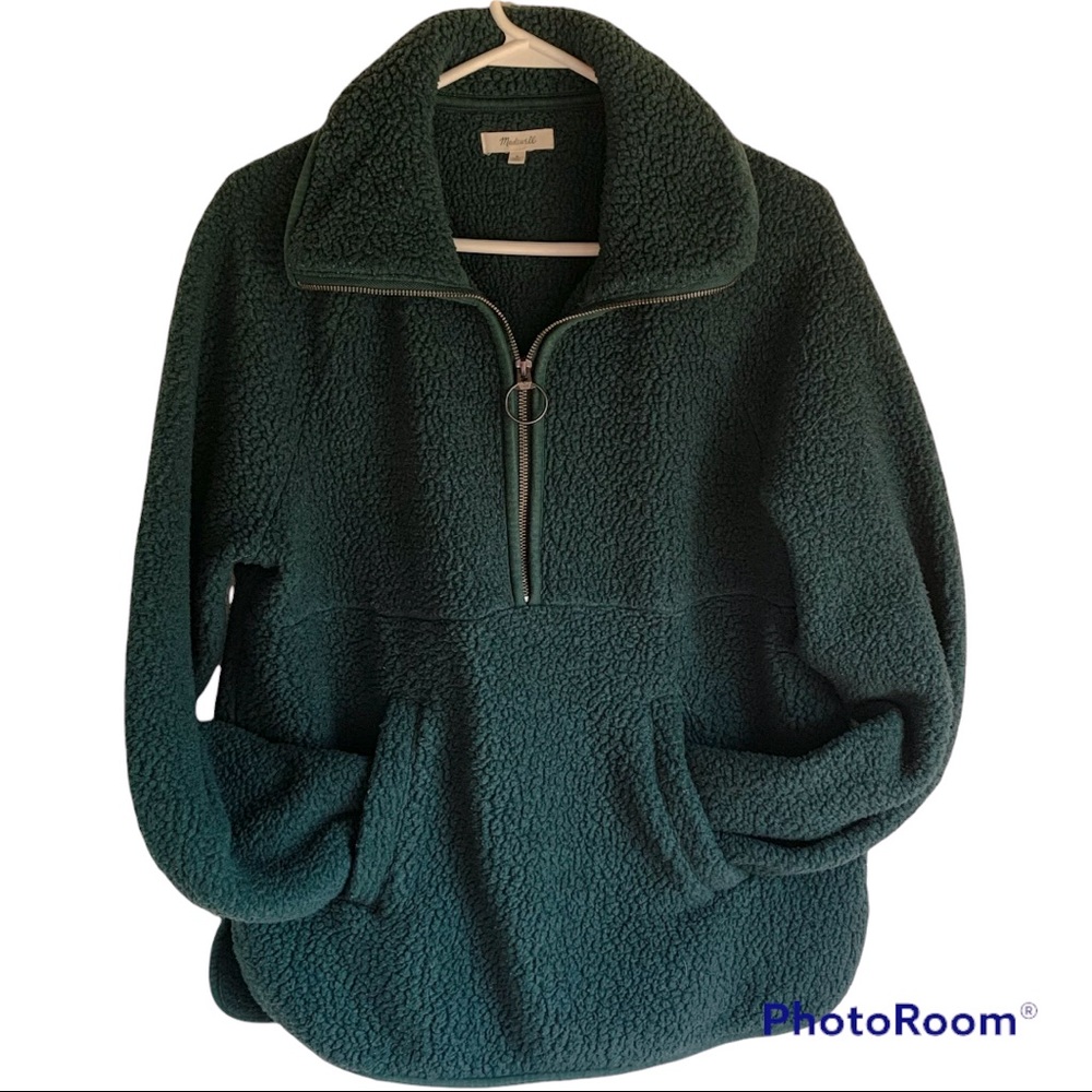 Madewell Green Polartec Fleece Half Zip - Medium